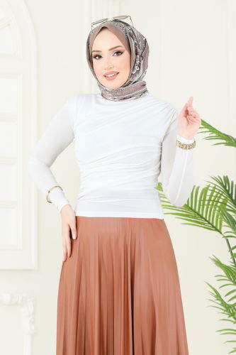 moda selvim بلوز سكري 4725AYD574 - Thumbnail
