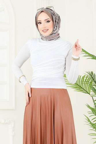 moda selvim بلوز سكري 4725AYD574 - Thumbnail