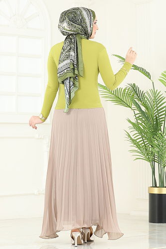 moda selvim بلوز أخضر 4725AYD574 - Thumbnail