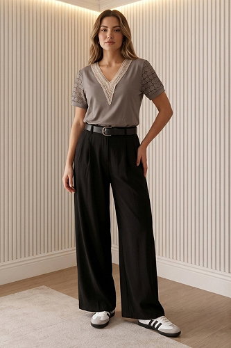 moda selvim Blouse 62256JNT1202 Dark Vision - Thumbnail