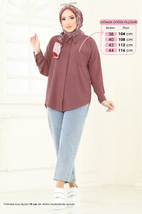 Modaselvim Blouses and Shirts Blouses and Shirts 0710OZT1013 Dark Rose Dusky