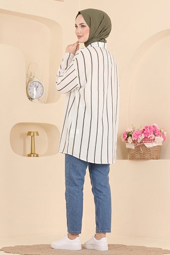 moda selvim Blouses and Shirts 182NZRK1200 Khaki - Thumbnail