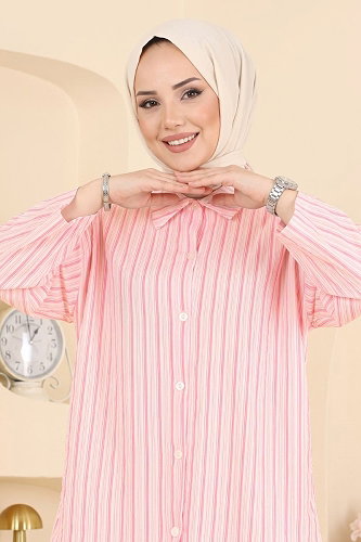 moda selvim Blouses and Shirts 184NZRK1200 Pink - Thumbnail