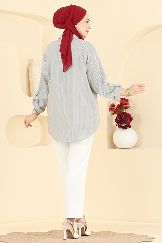 moda selvim Blouses and Shirts 190NZRK1200 Black - Thumbnail