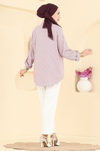 moda selvim البلوز والقمصان توتي 190NZRK1200 - Thumbnail