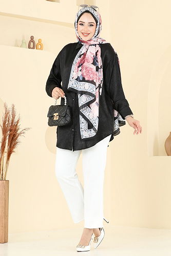 moda selvim Blouses and Shirts 5296NFC1010 Black - Thumbnail