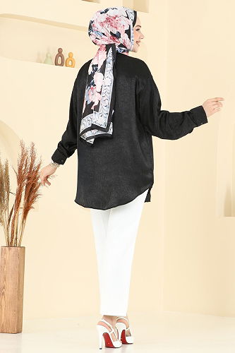 moda selvim Blouses and Shirts 5296NFC1010 Black - Thumbnail