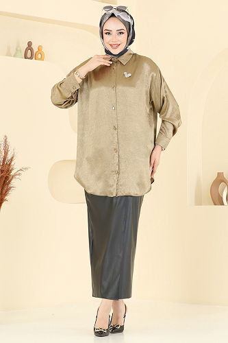 moda selvim Blouses and Shirts 5296NFC1010 Dark Vision - Thumbnail