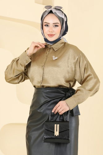 moda selvim Blouses and Shirts 5296NFC1010 Dark Vision - Thumbnail
