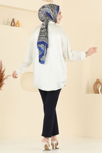 moda selvim Blouses and Shirts 5296NFC1010 Stone - Thumbnail