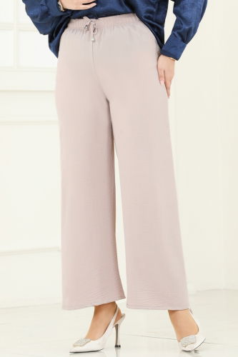 moda selvim Bol Paça Aerobin Pantolon 4053PM271 Bej - Thumbnail