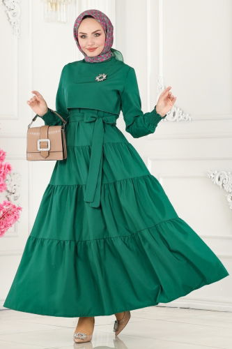 moda selvim Dress ASM2610 Light Emerald - Thumbnail