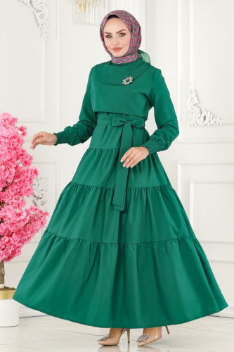 moda selvim Dress ASM2610 Light Emerald - Thumbnail