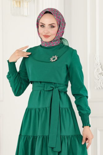 moda selvim Dress ASM2610 Light Emerald - Thumbnail