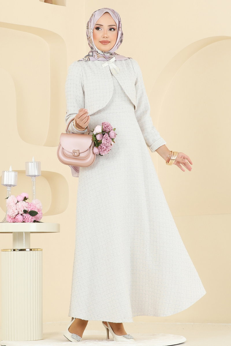 Bolero Detay Aksesuarlı Elbise 6251BSK463 Taş