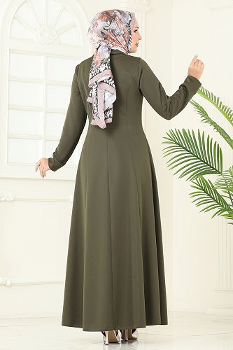 moda selvim Bolero Detay Dabıl Ferace 2698SL432 Haki - Thumbnail