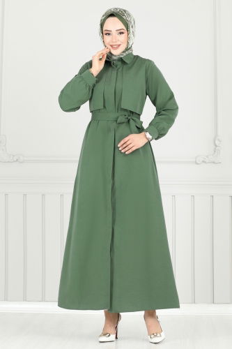 M.R. - Bolero Detay Elbise Ferace 019MR1078 Haki