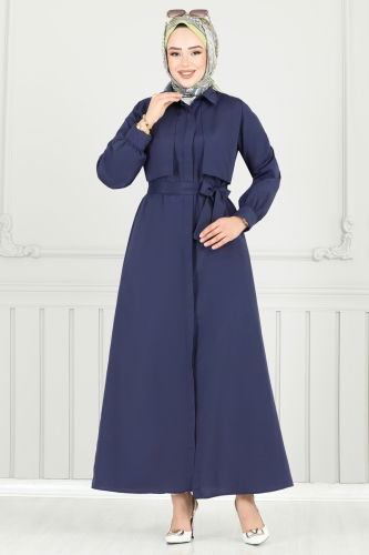moda selvim Bolero Detay Elbise Ferace 019MR1078 Laci - Thumbnail