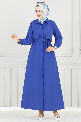 moda selvim Bolero Detay Elbise Ferace 019MR1078 Saks - Thumbnail