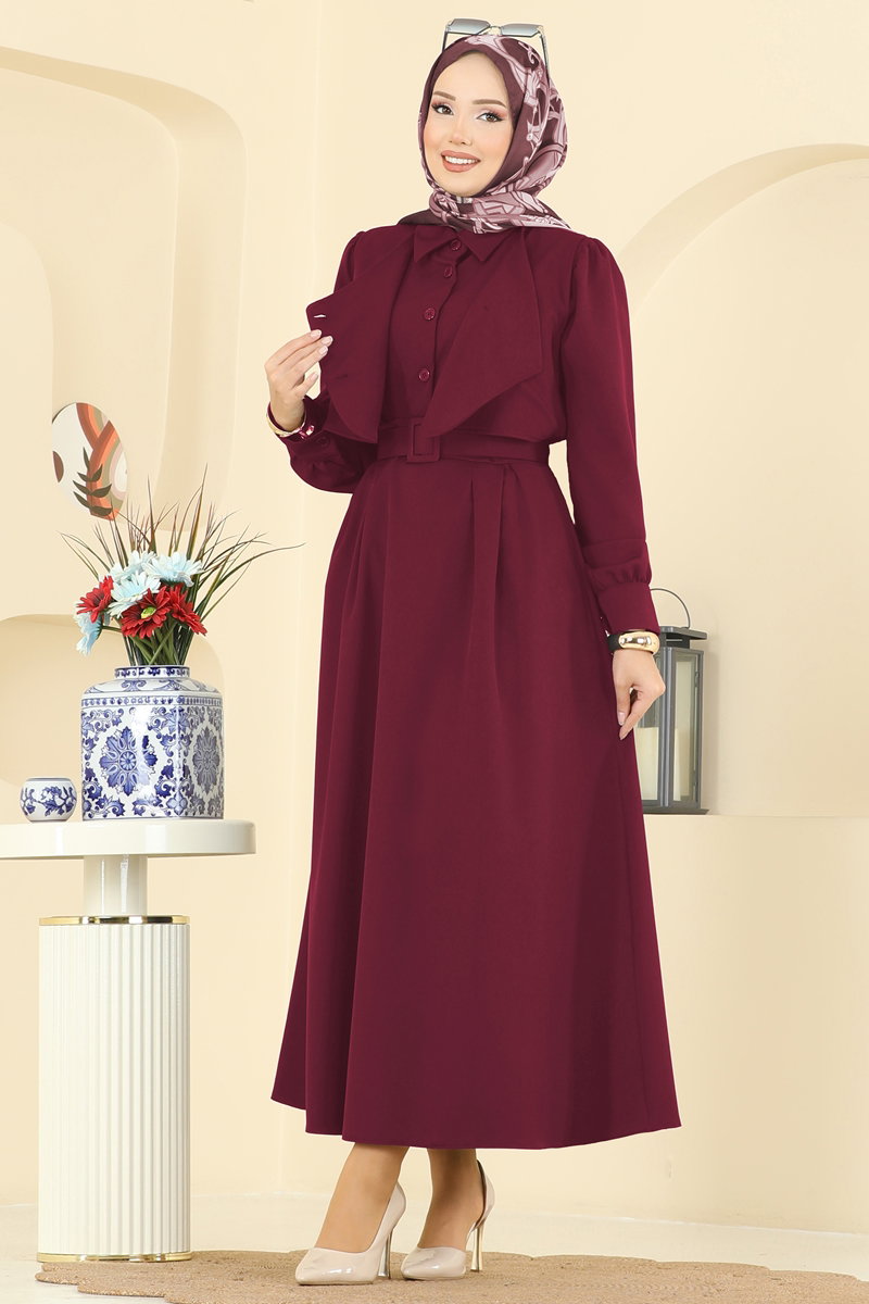 Bolero Detay Etekli Takım 2745SL432 Bordo