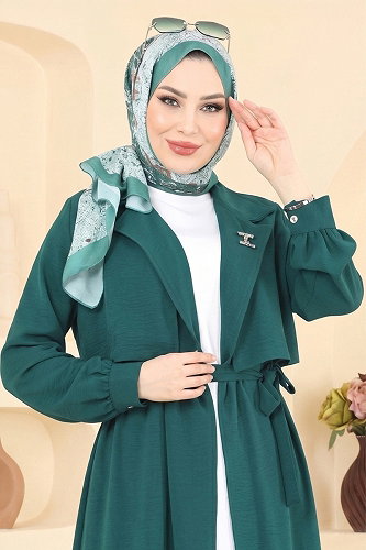 moda selvim Bolero Detaylı Aerobin Takım 8006TRT545 Petrol - Thumbnail