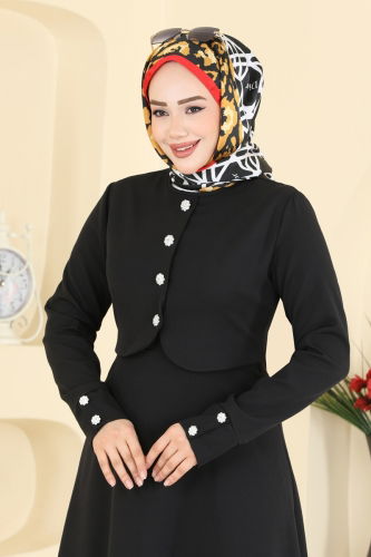 S.L. - Bolero Detaylı Elbise 2819SL432 Siyah