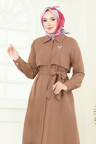 moda selvim Bolero Detaylı Tesettür Kombin 23023UKB139 Vizyon - Thumbnail