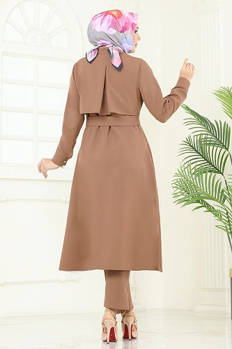 moda selvim Bolero Detaylı Tesettür Kombin 23023UKB139 Vizyon - Thumbnail