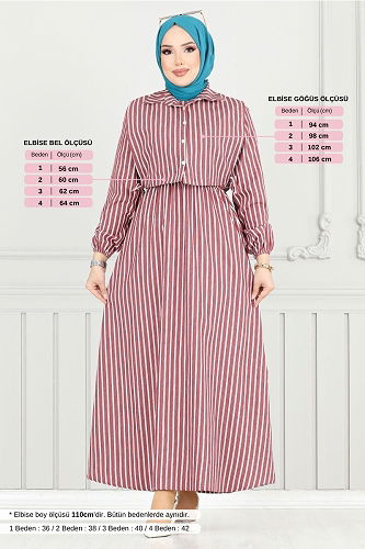 moda selvim Bolero Görünümlü Elbise 4735ZNK903-M Bordo - Thumbnail