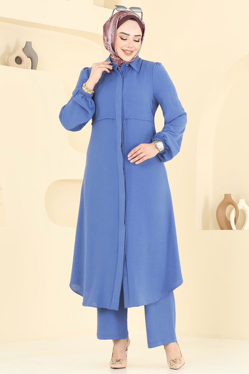 Bolero Görünümlü Tesettür Takım 2666SL432 Bebe Mavisi