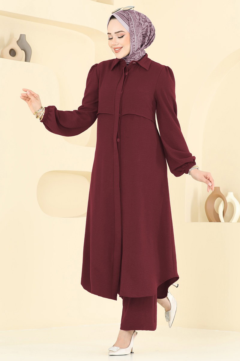 Bolero Görünümlü Tesettür Takım 2666SL432 Bordo