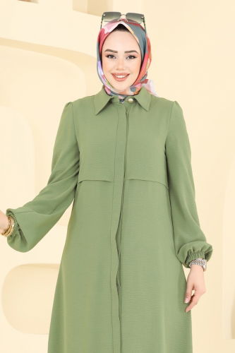 moda selvim Bolero Görünümlü Tesettür Takım 2666SL432 Çağla - Thumbnail