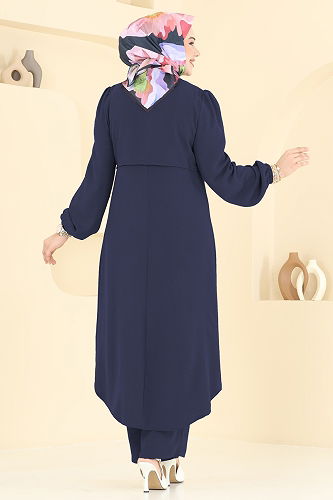 moda selvim Bolero Görünümlü Tesettür Takım 2666SL432 Laci - Thumbnail