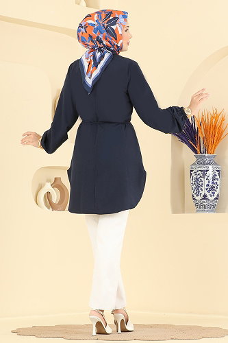 moda selvim Boncuk İşleme Detaylı Tunik 2926SLK540 Laci - Thumbnail