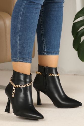 moda selvim Boots 1005AZR821 Black - Thumbnail