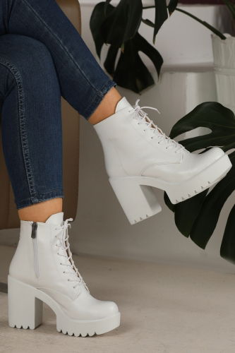 moda selvim Boots 161AZR821 White - Thumbnail