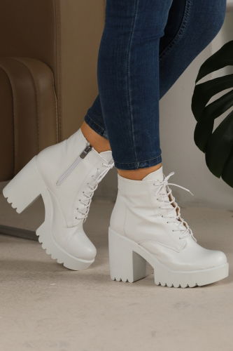 moda selvim Boots 161AZR821 White - Thumbnail