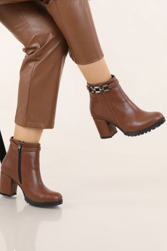 moda selvim Boots 7029POS830 Dark Tan - Thumbnail