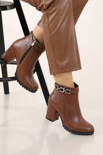 moda selvim Boots 7029POS830 Dark Tan - Thumbnail