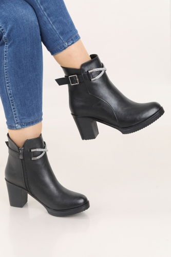 moda selvim Boots 7044POS830 Black - Thumbnail