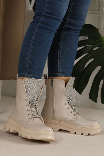 moda selvim Boots 82AZR821 Beige - Thumbnail