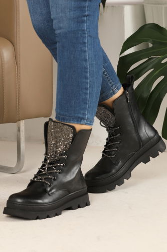 moda selvim Boots 82AZR821 Black - Thumbnail