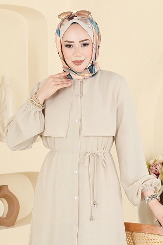 moda selvim Boydan Düğmeli 2 li Takım 3037SMD1186 Taş - Thumbnail