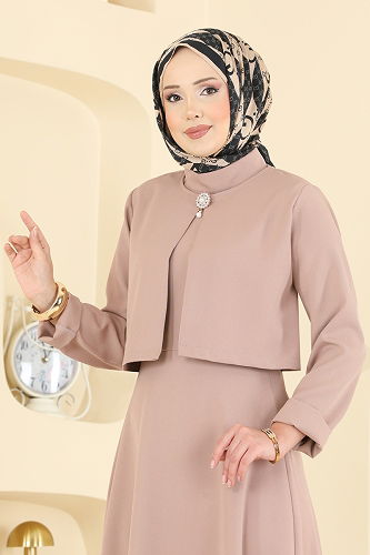 moda selvim Broş Aksesuarlı Dabıl Takım 24019UKB139 Vizyon - Thumbnail