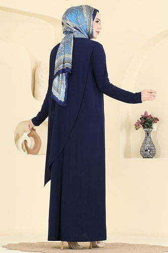 moda selvim Broş Detaylı Sandy Elbise 5640ZNN863 Laci - Thumbnail