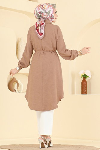 moda selvim Broş Detaylı Şık Tunik 2922SLK540 Vizyon - Thumbnail