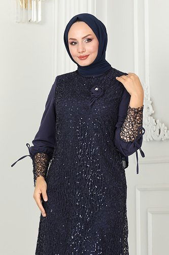 moda selvim Broşlu Tesettür Takım ASM2616 Laci - Thumbnail