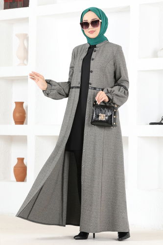 MRV M.S.L. - Button Detailed Abaya MSL19045-M Vision