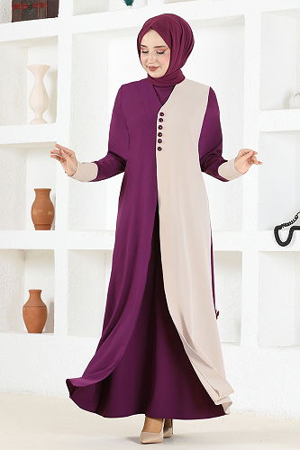 moda selvim الفستانASM2671-M ميرتل - Thumbnail