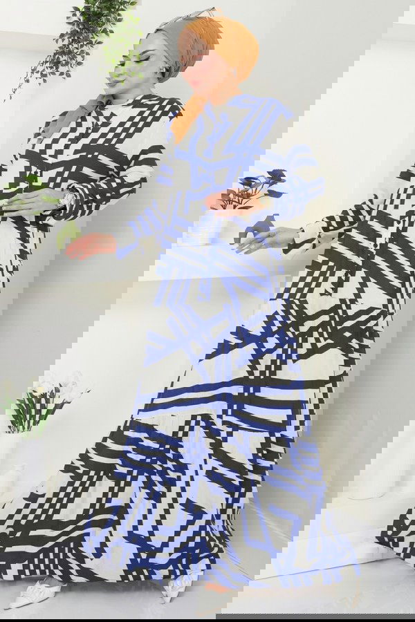 Modaselvim NET 20%+20% DISCOUNT IN THE CARD Buttoned Ethnic Pattern Dress 4088ZNN863 Laci